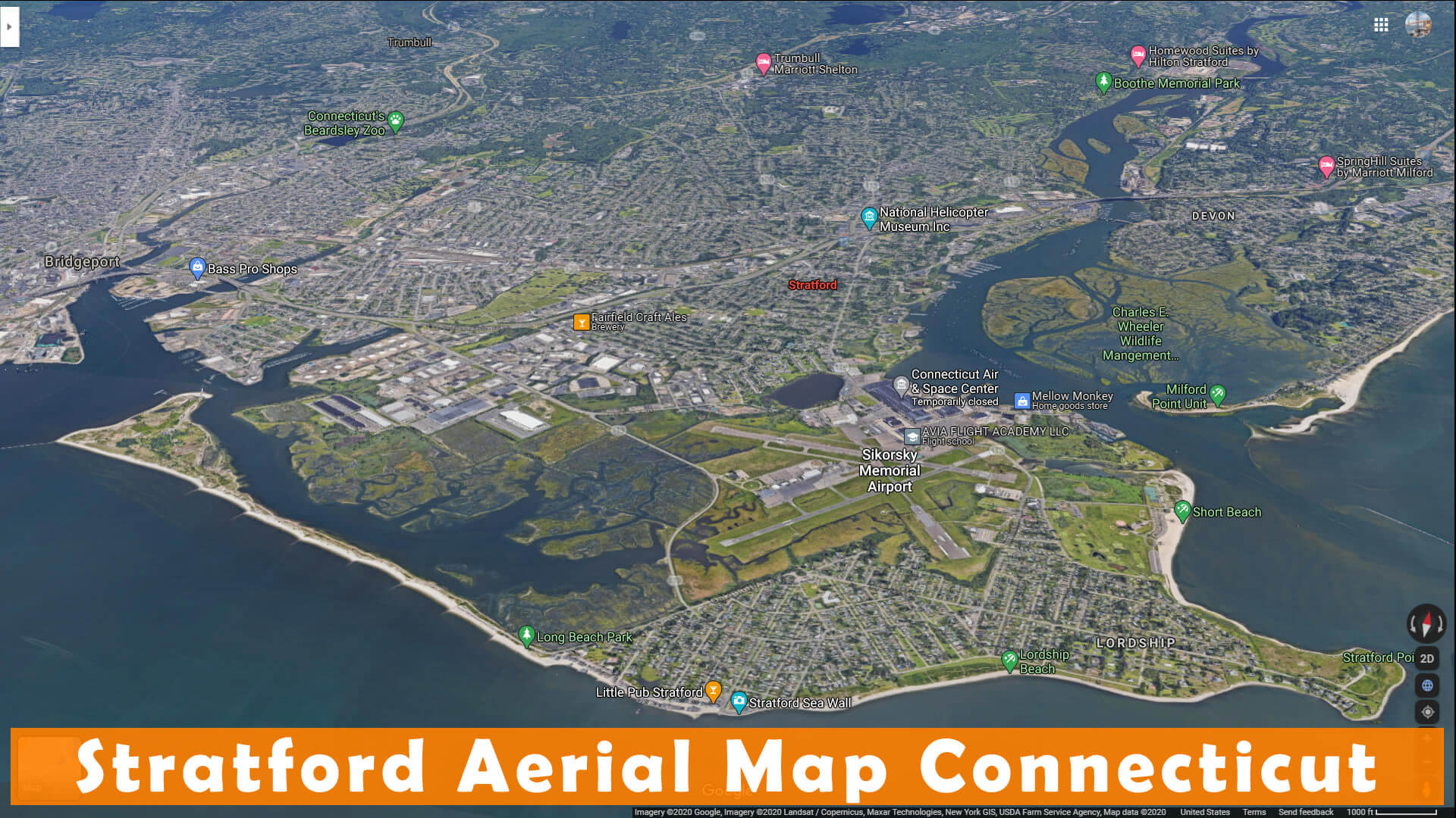 Stratford Aerial Map Connecticut